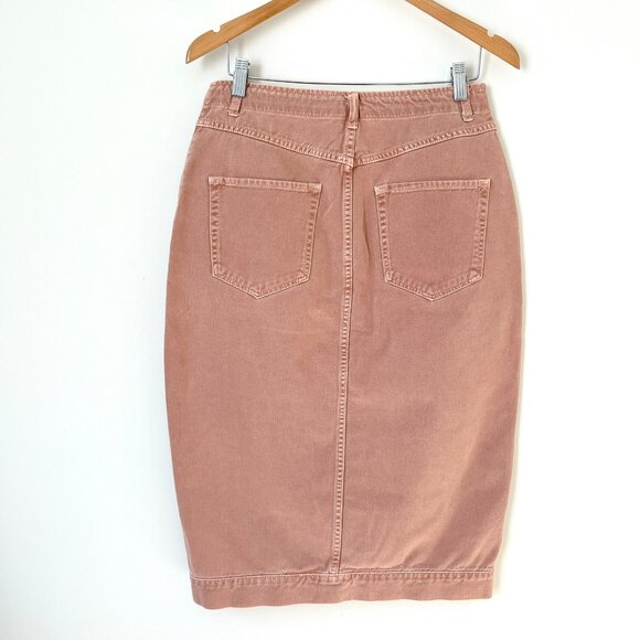 Free People Button Front Midi Utility Skirt Womens Size 12 - Picture 7 of 12